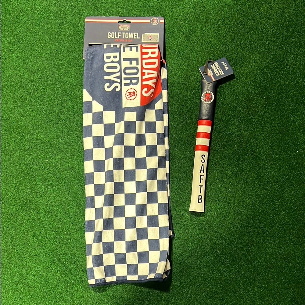 Barstool Sports Golf Towel and Putter Cover Set - Blue and White